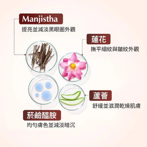 Rufolia PRO 眼部輪廓霜 – 提亮、緊緻並滋潤眼周 – 新配方,內含茜草、蘆薈、蓮花和煙酰胺 – 最佳眼周乳霜 – 含臨床測試成分 Eye Cream A Modernica Naturalis
