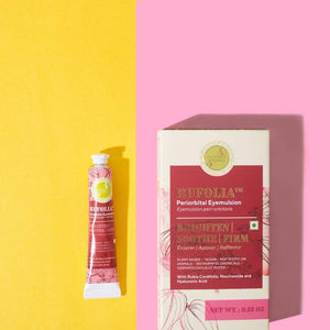 Rufolia Periorbital Eyemulsion - Brighten, Soothe and Firm Under-Eyes with Manjistha, Aloe Vera, Niacinamide and Hyaluronic Acid Eye Cream A Modernica Naturalis