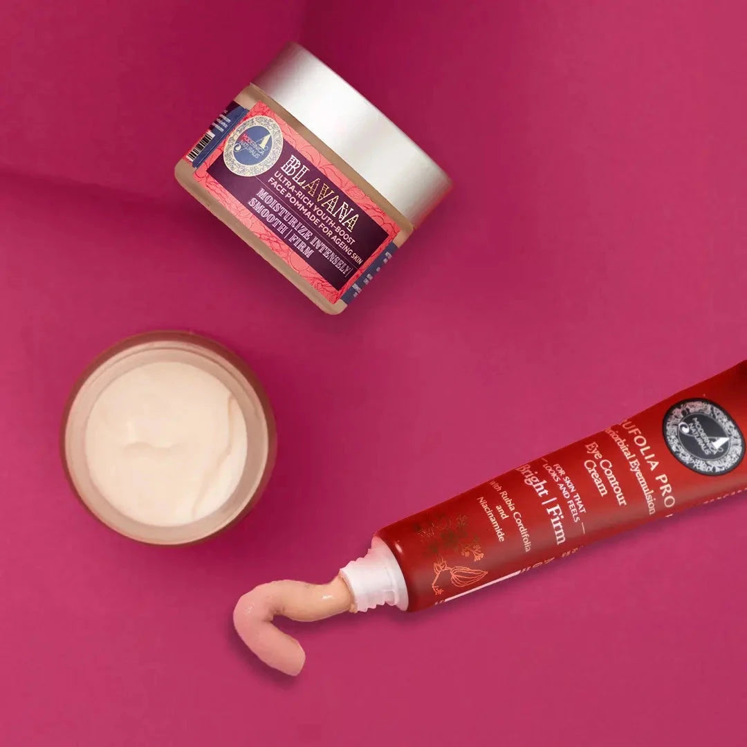 逆齡雙重套裝——抗老黑豆面部保濕霜與亮膚眼霜，專為成熟肌膚設計，搭配 PRO Beauty set A Modernica Naturalis