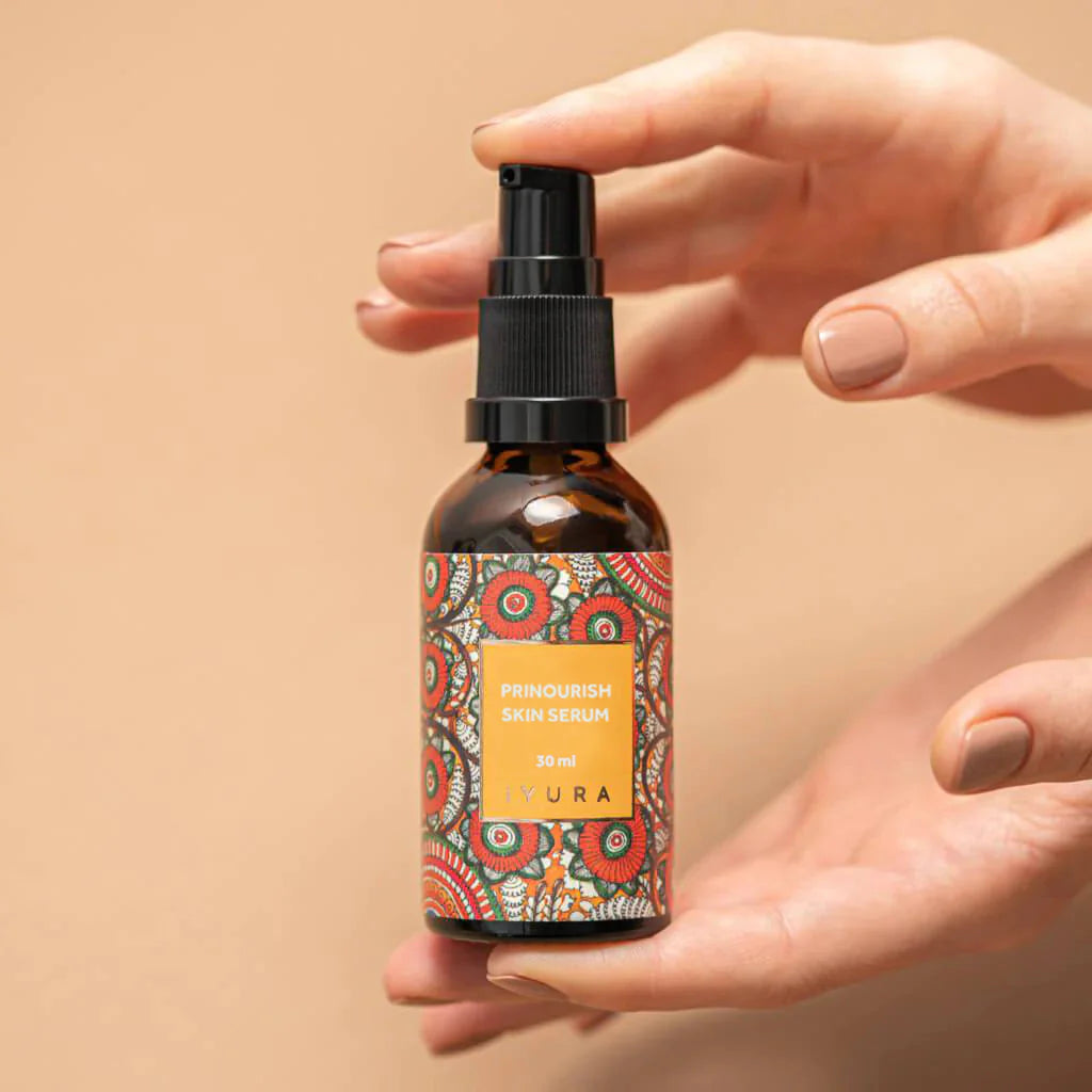 Prinourish Skin-Enriching Superfood Serum - With Almond Oil, Olive Oil, Turmeric, Mango and More Ayurvedic Herbs Face oil iYURA 